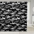 thumbnail image 1 of Manfei Abstract Camouflage Shower Curtain 72Wx84L, Countryside Camo Bathroom Shower Curtain, Gray Black, 1 of 5