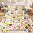 thumbnail image 1 of Manfei Abstract Circle 7pcs Bedding Comforter Set,Multicolor Circular Queen Bedding Sets,Colorful Polka Dots Queen Sheet Sets For Teens,Super Cozy Room Decor Reversible, 1 of 8