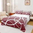 thumbnail image 1 of Manfei Abstract Circle Bed Sheets 4pcs, Gray Red Ombre King Sheets, Geometric Line Sheet Set, Luxury Bedroom Decor, 1 of 7
