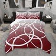thumbnail image 1 of Manfei Abstract Circle Full Size Comforter Sets 3-Piece, Gray Red Ombre Bedding Comforter Set, Geometric Line Bedding Sets, Luxury Bedroom Decor, 1 of 8