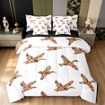 thumbnail image 1 of Manfei Abstract Duck Camo Queen Bedding, Contemporary Art Camouflage Bedding Comforter Set Queen, White Tan, Black Reversible, 7 Pieces, 1 of 6