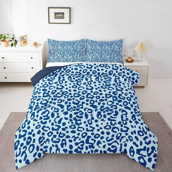 Manfei Abstract Geometric 3pcs King Size Comforter Sets,Animal Print Bedding Comforter Set,Animal Leopard Bedding Set,Super Cozy Wildlife Room Decor,Reversible