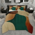 thumbnail image 1 of Manfei Abstract Geometric Desgin Bedding Comforter Set,Boho Geometric Lines Twin Comforter Sets,Green Brown Bedding Set For Teens,Luxury Bedroom Decor Reversible,2pcs, 1 of 9