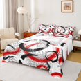 thumbnail image 1 of Manfei Abstract Geometric Dots Bed Sheets,Graffiti Circle King Sheets,Red Black White Sheet Set For Kids,Ultra Soft Home Decor,4 Pieces, 1 of 7
