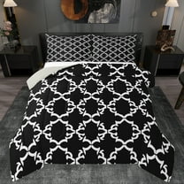 Manfei Abstract Geometric Floral Bedding Comforter Set,Boho Exotic Style Twin Comforter Sets,White Black Bedding Set For Men Women,Breathable Home Decor Reversible,2pcs