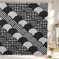 thumbnail image 1 of Manfei Abstract Geometric Shower Curtain 72Wx78L,Modern Checkered Bath Curtain,Black White, 1 of 5