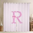 thumbnail image 1 of Manfei Abstract Geometric Stripes Kitchen Curtains,Monogram Print R Black Out Curtains Pack of 2 (42x63 Each), 1 of 6