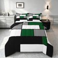 thumbnail image 1 of Manfei Abstract Grid Queen Comforter Set, Forest Green Checkered Comforter Sets Queen, Black Reversible 3pcs, 1 Comforter and 2 Pillowcases, 1 of 6