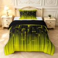 thumbnail image 1 of Manfei Abstract Grid Twin Comforter Sets,Modern Plaid Bedding Set,Black Yellow,Black Reversible,2-Piece,1 Comforter and 1 Pillowcase,2-Piece,1 Comforter and 1 Pillowcase, 1 of 7