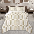 thumbnail image 1 of Manfei Abstract Honeycomb Hexagon Bedding Comforter Set 2pcs for Teens Boys Girls,Minimalist Geometric Twin Comforter Sets Microfiber,Mid Century Stripes Breathable Bedding Set, 1 of 8