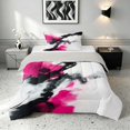 thumbnail image 1 of Manfei Abstract Ink Painting Twin Comforter Sets, Watercolor Ombre Bedding Set, Pink, Black and White, Gray Reversible 2 Pieces, 1 Comforter and 1 Pillowcase, 1 of 6