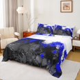thumbnail image 1 of Manfei Abstract Marble Bed Sheets 4pcs, Black Blue White King Sheets, Modern Watercolor Marbling Sheet Set, Super Cozy Room Decor, 1 of 7