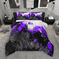 thumbnail image 1 of Manfei Abstract Marble Bedding Comforter Set 2pcs, Black Purple White Twin Comforter Sets, Modern Watercolor Marbling Bedding Set, Lightweight Room Decor, 1 of 8