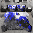 thumbnail image 1 of Manfei Abstract Marble Bedding Comforter Set 7-Piece, Black Blue White Full Bedding Set, Modern Watercolor Marbling Fitted Sheet Flat Sheet, Super Cozy Room Decor, 1 of 8