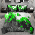 thumbnail image 1 of Manfei Abstract Marble Bedding Comforter Set 7-Piece, Black Green White Full Bedding Set, Modern Watercolor Marbling Fitted Sheet Flat Sheet, Microfiber Bedroom Decor, 1 of 8