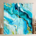 thumbnail image 1 of Manfei Abstract Marble Texture Black Out Curtains,Fluid Stripe Aesthetic Curtains Pack of 2 (42x63 Each),Gold Blue Bedroom Curtains For Kids,Lightweight Room Decor, 1 of 6
