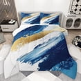 thumbnail image 1 of Manfei Abstract Marble Texture Queen Comforter Set,Modern Graffiti Art Bedding Sets,Gold Blue White Bedding Comforter Set For Men Women,Luxury Bedroom Decor Reversible,3pcs, 1 of 8
