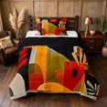 thumbnail image 1 of Manfei Abstract Mid-Century Twin Comforter Sets, Minimalist Leaf Bedding Set, Orange Red, Black Reversible 2-Piece, 1 Comforter and 1 Pillowcase, 1 of 6