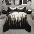 thumbnail image 1 of Manfei Abstract Oil Painting Bedding Comforter Set 2pcs, Black Gold Ombre Twin Comforter Sets, Watercolor Brush Strokes Bedding Set, Luxury Bedroom Decor, 1 of 8