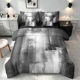 thumbnail image 1 of Manfei Abstract Oil Painting Twin Bedding, Black Gray Brushstroke Bedding Comforter Set, Black Gray, Black Reversible 7-Piece, 1 of 6