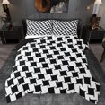 thumbnail image 1 of Manfei Abstract Rhombus Print Full Size Comforter Sets,Modern Geometric Bedding Comforter Set,White Black Bedding Sets For Teens,Super Cozy Room Decor Reversible,3 Pieces, 1 of 8