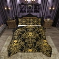 thumbnail image 1 of Manfei Abstract Skull Comforter Sets Queen Size,Bohemian Damask Bedding Queen Comforter Set,Gothic Style Comforters & Duvets,Breathable Halloween Room Decor,Reversible,3 Pieces, 1 of 8