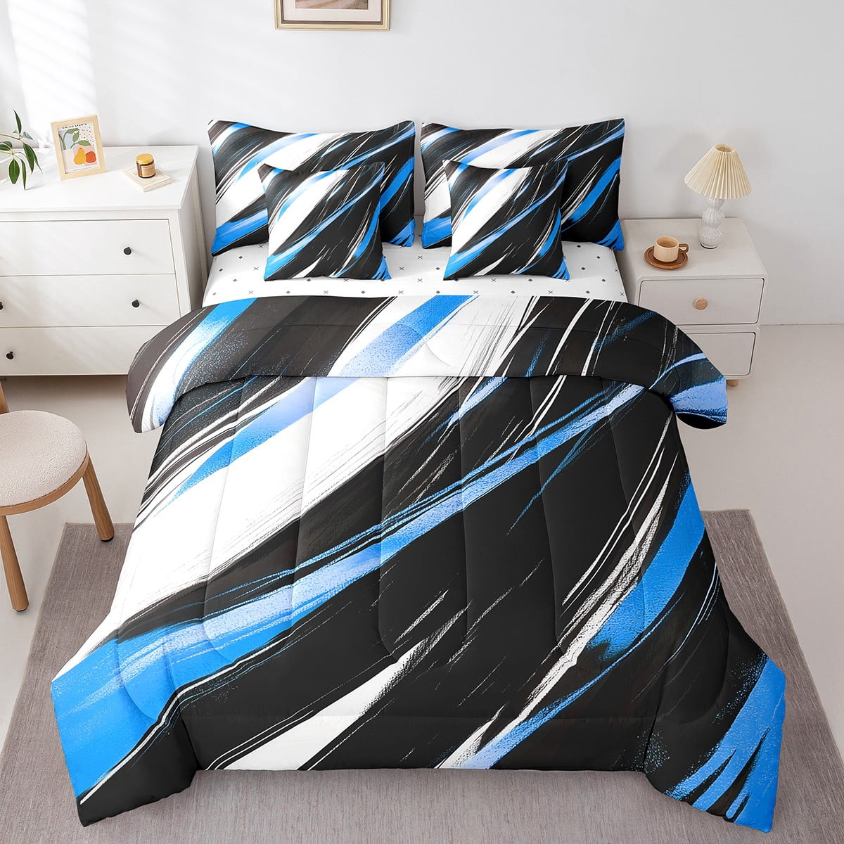 Manfei Abstract Splashing Ink Bed in a Bag Queen Size,Modern Aesthetic ...