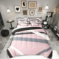 thumbnail image 1 of Manfei Abstract Stripes 7-Piece Twin Bedding Sets,Pink Grey Bedding Comforter Set,Geometric Theme Breathable Sheet Sets,Breathable Geometric Home Decor,Reversible, 1 of 8