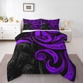 thumbnail image 1 of Manfei Abstract Swirl Stripes Bedding Comforter Set 2pcs for Teens,Geometric Lines Twin Comforter Sets Microfiber,Black Purple Breathable Bedding Set,Lightweight Room Decor,Reversible, 1 of 8