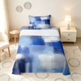 thumbnail image 1 of Manfei Abstract Watercolor Art Twin Sheets, Aesthetic Ombre Bedding, Blue White, Black Reversible 3-Piece1 Flat Sheet + 1 Fitted Sheet + 1 Pillowcase, 1 of 6