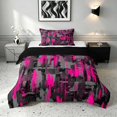 thumbnail image 1 of Manfei Abstract Watercolor Brushstroke Twin Comforter Sets, Neon Pink Black Gray Ombre Bedding Set, Black Reversible 2 Pieces, 1 Comforter and 1 Pillowcase, 1 of 6