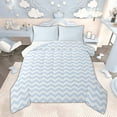 thumbnail image 1 of Manfei Abstract Wave Stripe Bedding Comforter Set, Blue White Aesthetic Twin Comforter Sets, Contemporary Minimalist Bedding Set, Ultra Soft Home Decor Reversible 2 Pieces, 1 of 8