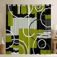 thumbnail image 1 of Manfei Abstrat Geometric Lines Black Out Curtains,Green Black Gray Curtains Pack of 2 (42x63 Each),Geometric Striped Circle Bedroom Curtains For Teens,Luxury Bedroom Decor, 1 of 6