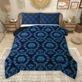 thumbnail image 1 of Manfei Adult Bohemian Damask Bedding Comforter Set, Western Retro Mandala Flower Twin Comforter Sets, Black Blue Hippie Reversible Bedding Set, Microfiber Bedroom Decor, 2 Pieces, 1 of 9