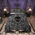 thumbnail image 1 of Manfei Adult Damask Skull Bedding Comforter Set, Hippie Gothic Skeleton Twin Comforter Sets, Tribal Mandala Theme Reversible Bedding Set, Breathable Home Decor, 2-Piece, 1 of 9