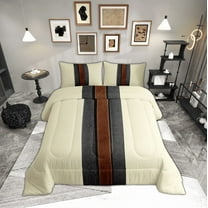 Manfei Adult Minimalism Bedding Comforter Set, Modern Abstract Geometric Twin Comforter Sets, Chic Stripes Bedding Set, Breathable Home Decor, 2pcs