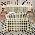 thumbnail image 1 of Homewish Adult Modern Checkered Full Size Comforter Sets, Chic Square Rectangle Bedding Comforter Set, Black Yellow Buffalo Plaid Reversible Bedding Sets, Lightweight Room Decor, 3pcs, 1 of 8