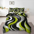 thumbnail image 1 of Manfei Adult Modern Geometric Bedding Comforter Set, Green Yellow Stripes Twin Comforter Sets, Minimalst Minimalism Reversible Bedding Set, Microfiber Bedroom Decor, 2 Pieces, 1 of 8