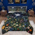 thumbnail image 1 of Manfei Adults Colorful Flowers 3 Pieces Queen Comforter Set,Bohemian Theme Ultra Soft Bedding Sets,Starry Sky Moon Bedding Comforter Set Breathable,Luxury Bedroom Decor,Reversible, 1 of 8