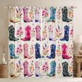 thumbnail image 1 of Manfei Adults Female Western Cowgirl Boots Curtains Pack of 2 (42x84 Each),Chic Floral Flowers Curtains Blackout,Exotic Style Bedroom Curtains,Super Cozy Room Decor, 1 of 6