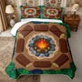 thumbnail image 1 of Manfei Adventure Campfire Bed Spread Queen 3pcs,Happy Camping Queen Coverlet Set,1 Quilt and 2 Pillowcases, 1 of 7