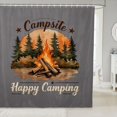 thumbnail image 1 of Manfei Adventure Campfire Shower Curtain 72Wx72L,Happy Camping Bathroom Curtain,Grey Orange, 1 of 6