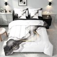 thumbnail image 1 of Manfei Aesthetic Abstract Artwork Queen Bedding, Watercolor Painting Bedding Comforter Set Queen, Black White, Black Reversible 7 Pieces, 1 of 6