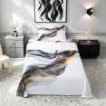thumbnail image 1 of Manfei Aesthetic Abstract Artwork Twin Sheets, Watercolor Painting Bedding, Gray White, Black Reversible 3-Piece1 Flat Sheet + 1 Fitted Sheet + 1 Pillowcase, 1 of 6