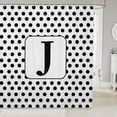 thumbnail image 1 of Manfei Aesthetic Dot Initial J Shower Curtain 72Wx72L,Modern Artwork Bathroom Curtain,White Black, 1 of 5