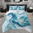 thumbnail image 1 of Manfei Aesthetic Geometric Art Full Size Comforter Sets,Abstract Marble Texture Bedding Comforter Set,Blue White Bedding Sets For Children,Lightweight Room Decor,3-Piece, 1 of 8