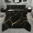 thumbnail image 1 of Manfei Aesthetic Marble Full Size Comforter Sets,Modern Fluid Art Bedding Comforter Set,Black Gold Bedding Sets For Adult,Breathable Bedroom Decor Reversible,3 Pieces, 1 of 9