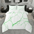 thumbnail image 1 of Manfei Aesthetic Marble Full Size Comforter Sets,Modern Fluid Art Bedding Comforter Set,Green White Bedding Sets For Adult,Breathable Bedroom Decor,3 Pieces, 1 of 9