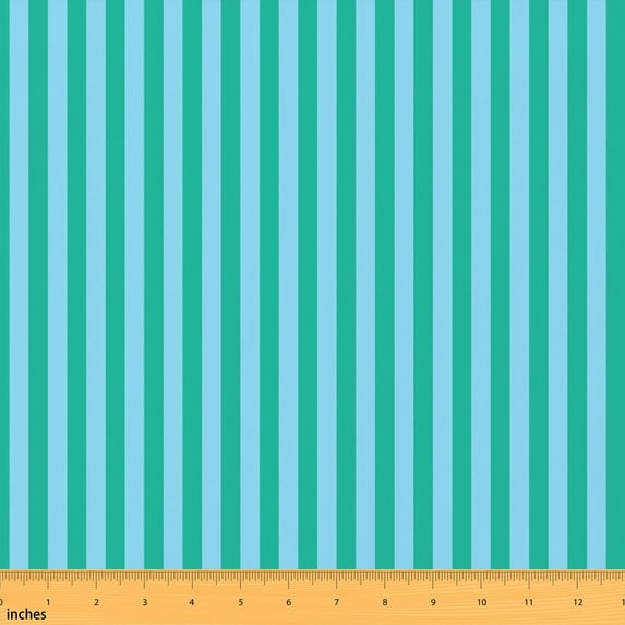 Manfei Aesthetic Stripe Fabric by the Yard 3 Yards, Minimalist Geometric Room Decor Fabric by the Yard, Turquoise Mint Stripes