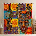 thumbnail image 1 of Manfei African Tribal Blackout Curtains Set of 2 (52x84 Each), Exotic Style Curtain, Multicolor, 1 of 6
